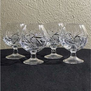Small cognac glasses, cut crystal Brandy Balloon snifters